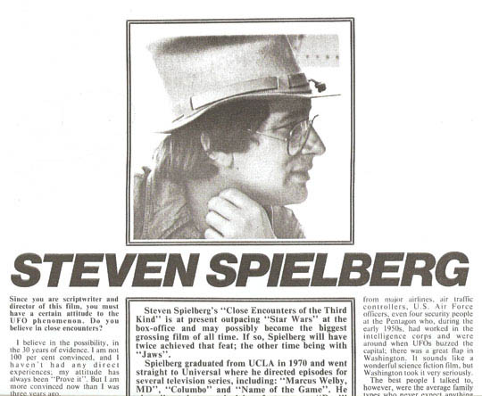 Out-of-print Cinema Papers © 1978 interview with Steven Spielberg, discovered by author Matthew Alford while researching the history of Hollywood cinema.