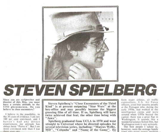 Out-of-print Cinema Papers © 1978 interview with Steven Spielberg, discovered by author Matthew Alford while researching the history of Hollywood cinema.