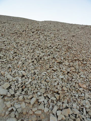 2,000 years ago these similar-sized stones were piled up artificially for 164 feet on top of Mount Nemrut, Turkey, apparently as a burial tumulus for Antiochus I. Image © 2012 by Linda Moulton Howe.
