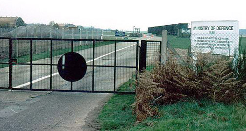 East Gate at RAF Woodbridge, Suffolk County, England.