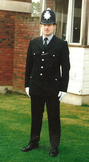 Gary Heseltine in 1989 during his basic training for the British Transport Police for whom he still works today as a plain clothes detective constable in the Criminal Investigation Department (CID). Photograph courtesy Gary Heseltine.