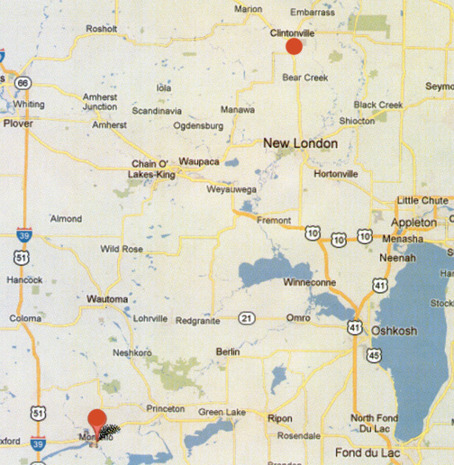 Beginning at 5:30 PM Central on Tuesday, March 20, 2012, in Montello, Wisconsin, about 80 miles southwest of Clintonville, residents called police about loud booms shaking their houses and rattling windows. University of Wisconsin-Madison Seismologist Harold Tobin said he was not aware of any seismic readings or reports near Montello.