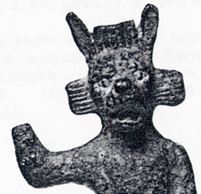 Babylonian bronze animal-headed figure of a Babylonian Powers of Evil that has vertical pupils. Source: Vol. 2 of  2-volume 1903 work by Reginald Campbell Thompson, M. A., Assistant in the Department of Egyptian and Assyrian Antiquities at the British Museum in London. Volume II is entitled: The Devils and Evil Spirits of Babylonia: “Fever Sickness and Headache, Etc.” ©1904 and published by Luzac and Co., London.