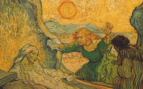 The Raising of Lazarus (after Rembrandt) by Vincent Van Gogh 1889 -1890.