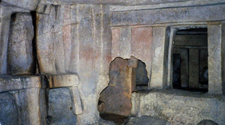The Oracle Room has a powerful acoustic resonance in the Hal Saflieni Hypogeum of Paola, Malta, the only prehistoric underground temple in the world dated to about 6,000 years old. Hypogeum means “underground” in Greek. Image © by Linda Eneix, OTS Foundation.