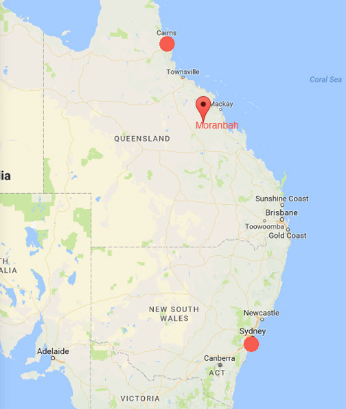 Moranbah is 530 miles southeast of Cairns. Some 9,000 people lie in Moranbah near the Coral Sea of the Isaac Region in Queensland, Australia. It's main industry is coal mining.  Late on the night of September 7, 2017, Moranbah residents reported an “enormous bang that sounds like an explosion.” Then one month later in Cairns to the north on October 7, 2017, late Saturday night, there was not only a “bomb-like explosion,” but many people saw a bright flash of light right before the massive boom was reported to police.