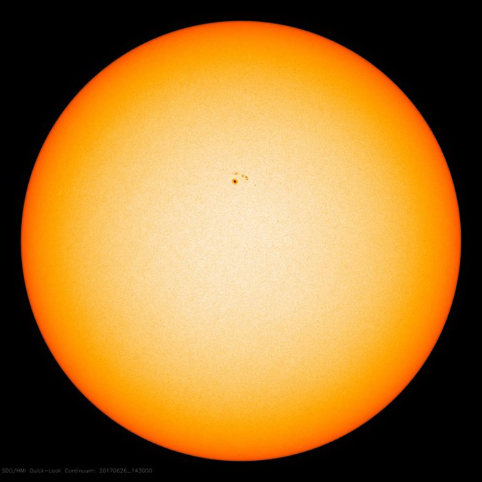 Eight months ago on June 26, 2017, our Sun had only one small sunspot region. In 2017, the sun was completely blank 25% of the year as that Solar Cycle 24 was historically weak with the lowest number of sunspots since the Solar Cycle 14 of 1906, 112 years ago. Image by NASA.