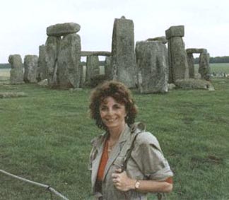 Investigative reporter, producer, documentary filmmaker, editor and author Linda Moulton Howe at Stonehenge, England.