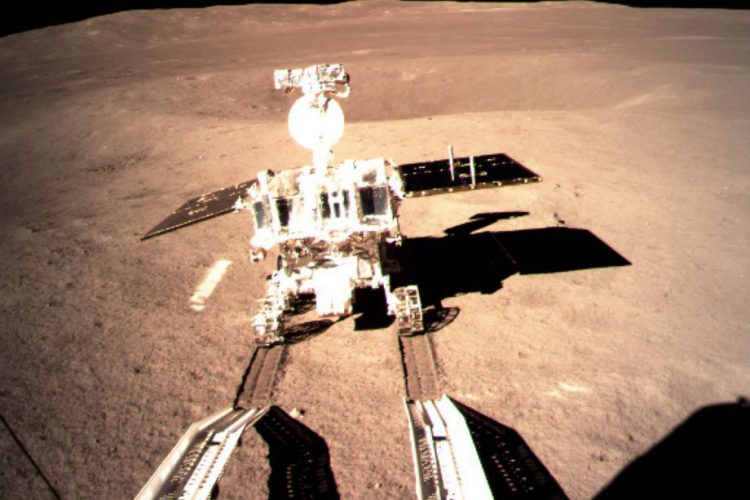 China’s Chang'e-4 lunar rover is now moving on the back side of the moon after landing at 10:26 AM Thursday, Beijing time, on January 3, 2019, in what Chinese scientists call the flattest spot at the moon's South Pole. It's the huge Von Karman crater that is 1,553 miles wide (2,500 km) and 8 miles (13 km) deep. Image by China National Space Administration (CNSA).