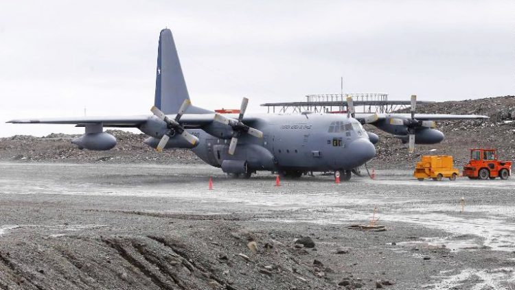 C-130s have long been used in Antarctica to fly scientists and military in the rugged, icy continent. Image © by Getty Images.