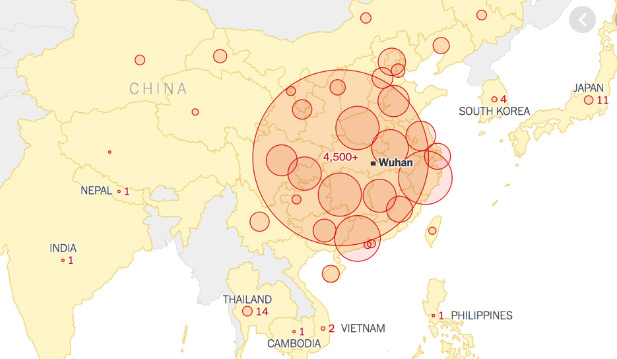 Sources: The Center for Systems Science and Engineering (CSSE) at Johns Hopkins University; National Health Commission of the People's Republic of China; local governments. Note: Data as of 8 a.m. E.T., Jan. 30, 2020.