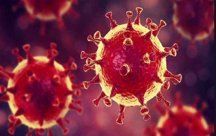 Medical illustration of the COVID-19 coronavirus now infecting more people than SARS did around the world in February 2020 in at least 48 countries.