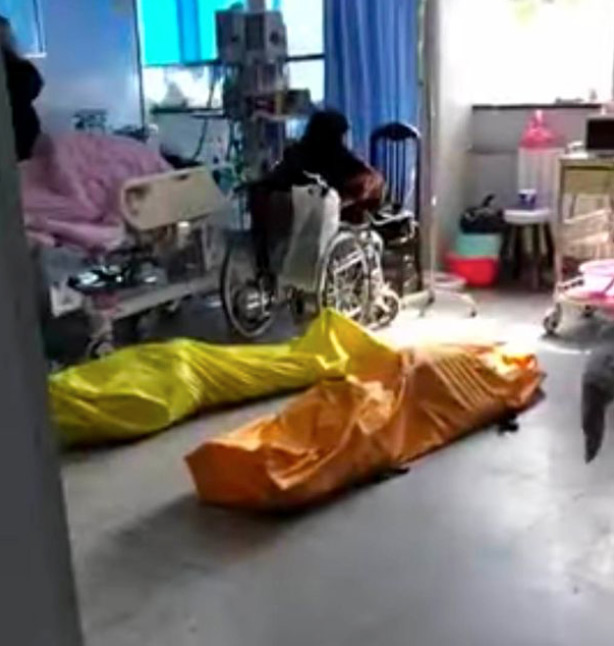 Anonymous cell phone images and videos are being sent to social media along with dire comments of dead bodies covered in plastic sheets on hospital floors and crematoriums being used to burn them up at an alleged rate of 100 bodies per day by February 5, 2020.