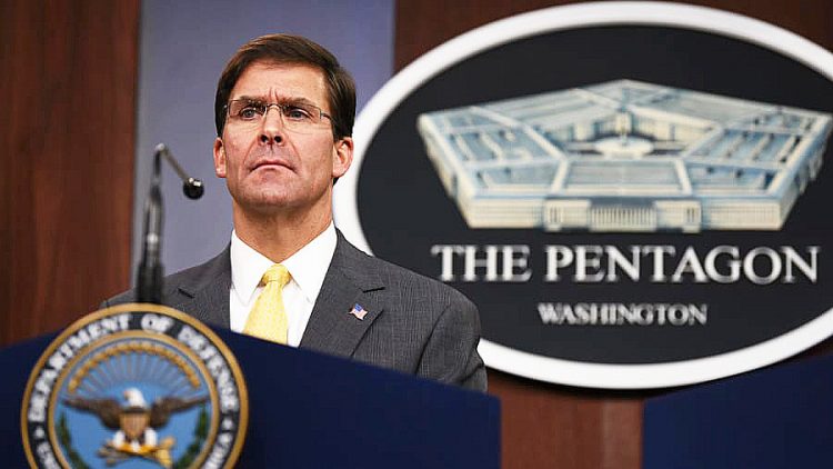 U.S. Secretary of Defense Mark Esper in The Pentagon, Washington, D. C.